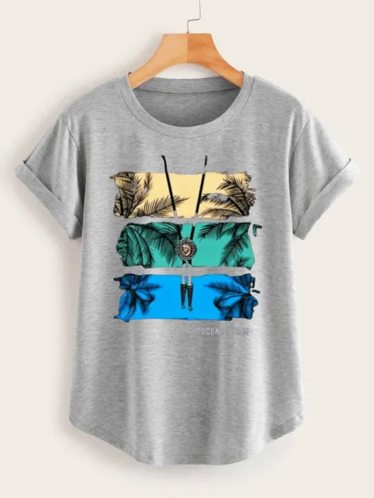 New Printed coconut Tree T.shirts