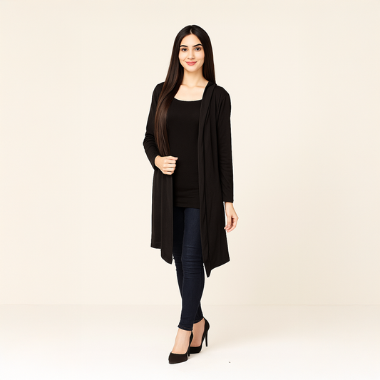 black Plain Shrug for Girl Shirt for Women