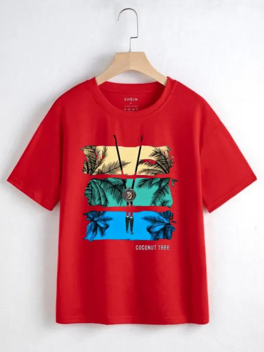 New Printed coconut Tree T.shirts
