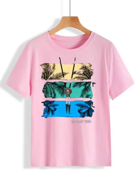 New Printed coconut Tree T.shirts